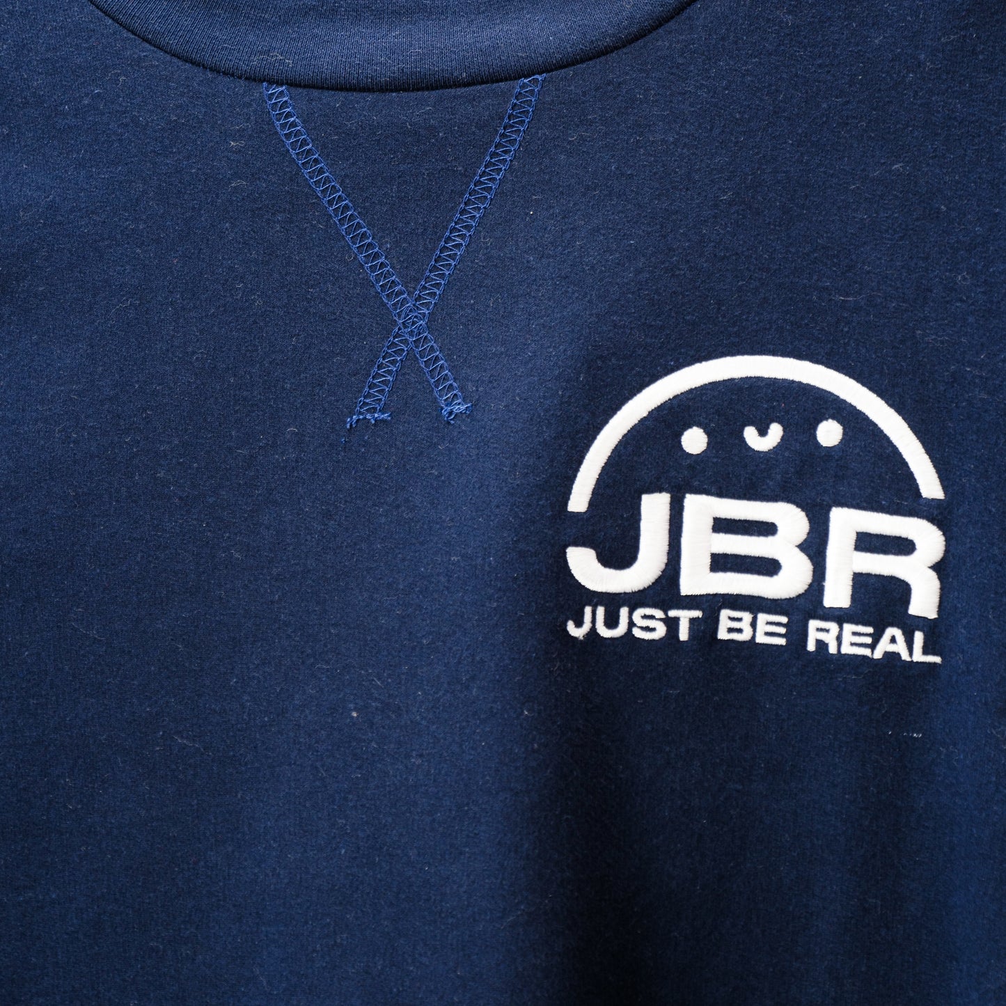 Just Be Real Embroidered Custom Crewneck - Navy