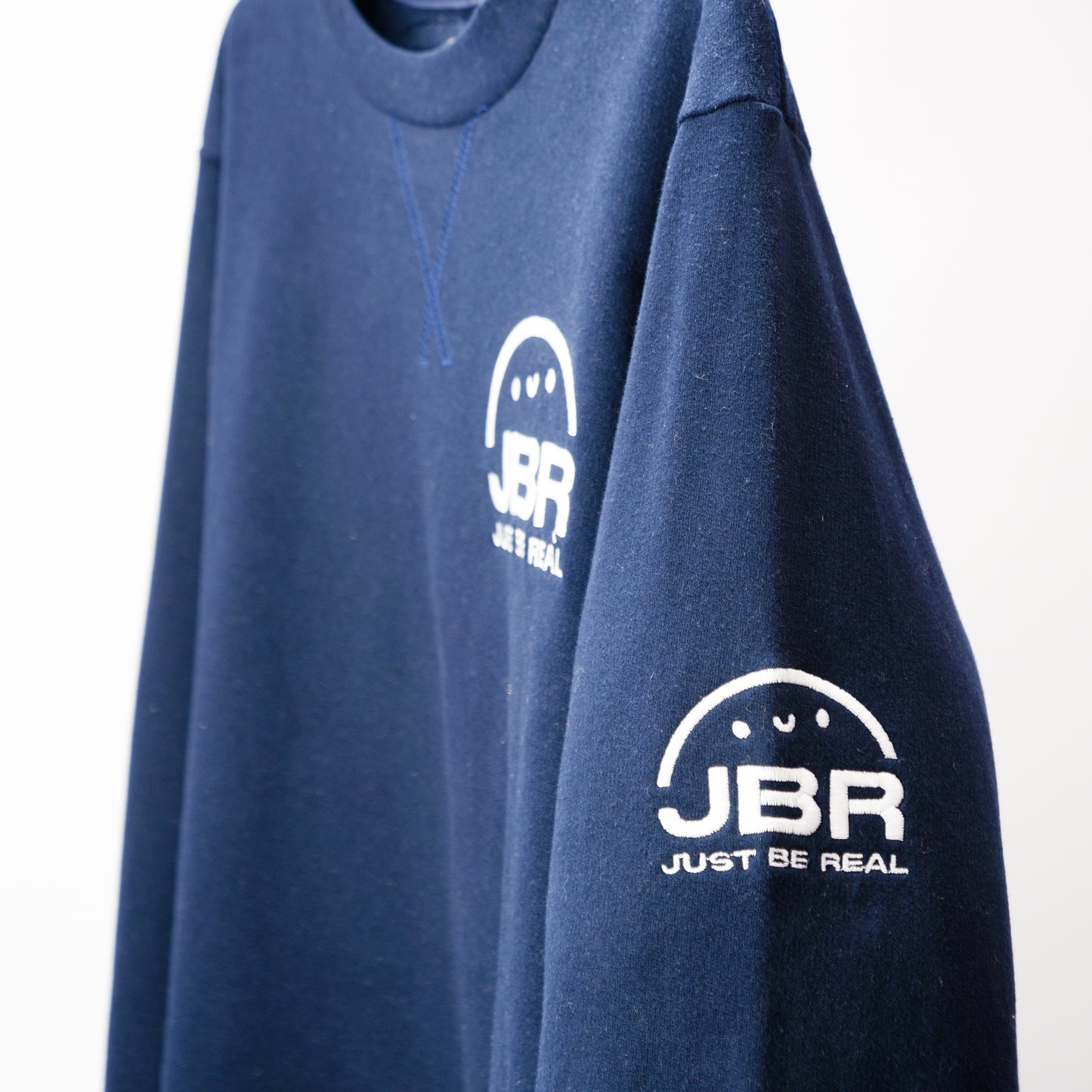 Just Be Real Embroidered Custom Crewneck - Navy