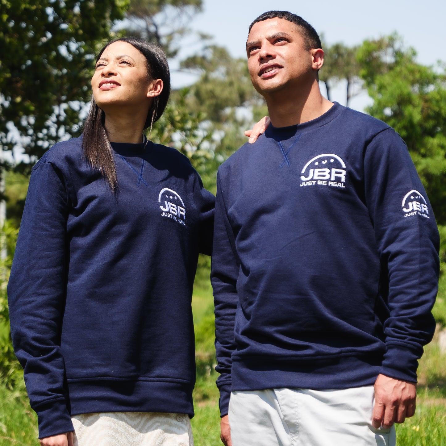 Just Be Real Embroidered Custom Crewneck - Navy