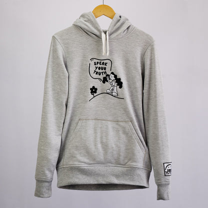 Speak Your Truth Embriodered Grey Hoodie