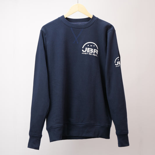 Just Be Real Embroidered Custom Crewneck - Navy